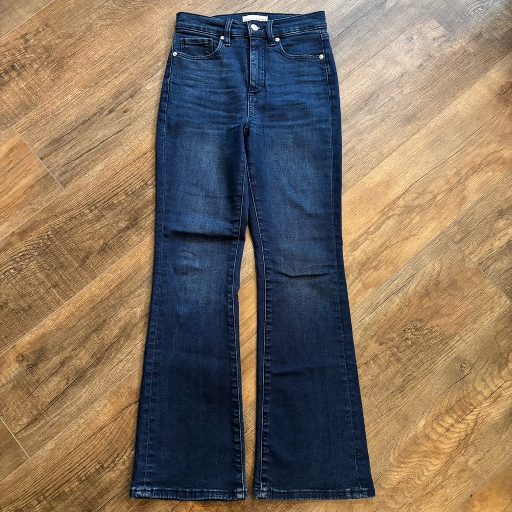 LOFT Women’s 26 / 2 Flare Leg Jeans The Slim Flare Y2K High Waist‎ Blue Zipper